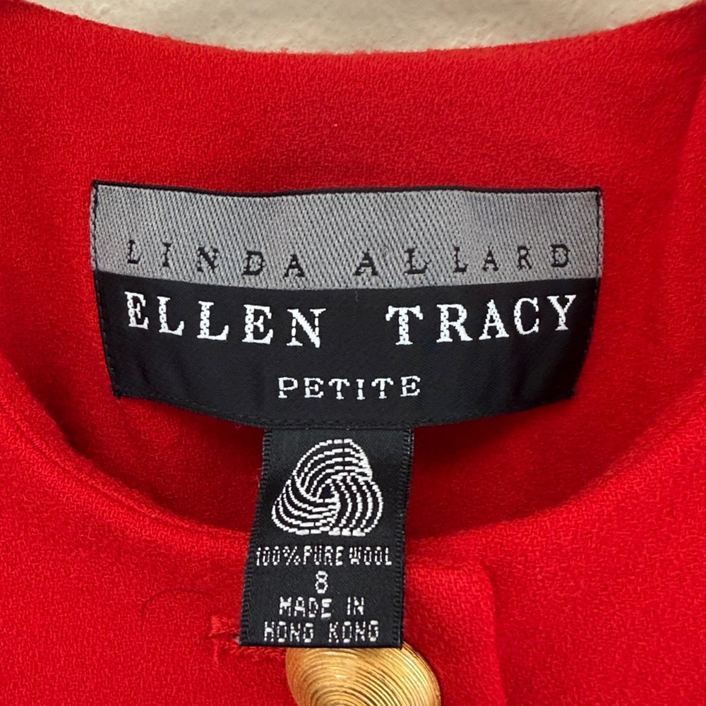 Linda Allen Ellen Tracy Red/Gold Blazer Sz8P - Picture 2 of 4